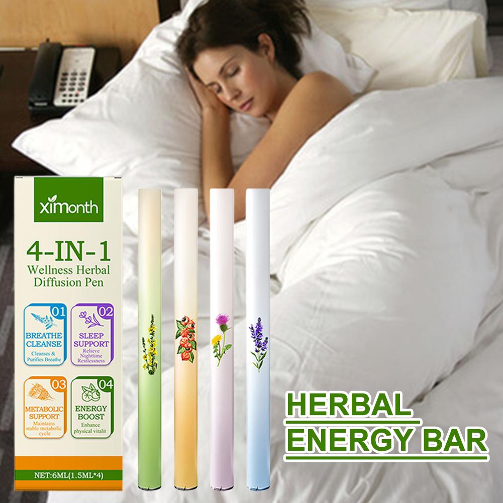 Herbal Wellness Products - 4 adet Bitkisel Difüzör (Mullein/Keşniye/Nane/Guarana/Yeşil Çay