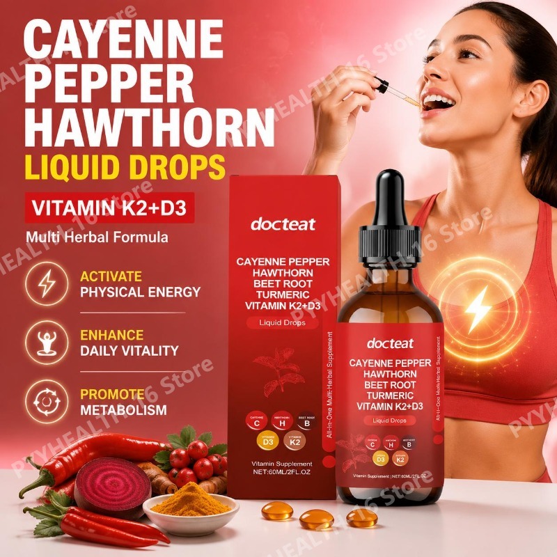 Herbal Wellness Formula - Docteat Vitamin K2+D3 Sıvı Damlaları, Cayenne